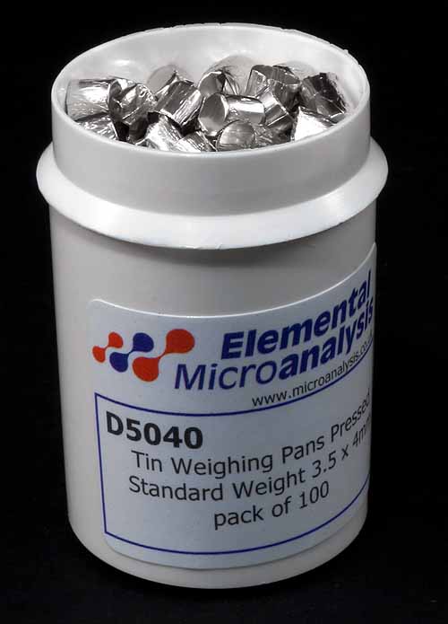 Tin Weighing Pans Pressed Standard Weight 3.5 x 4mm pack of 100